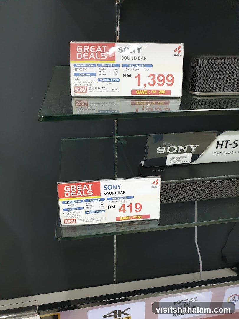 Sony Soundbars on Display