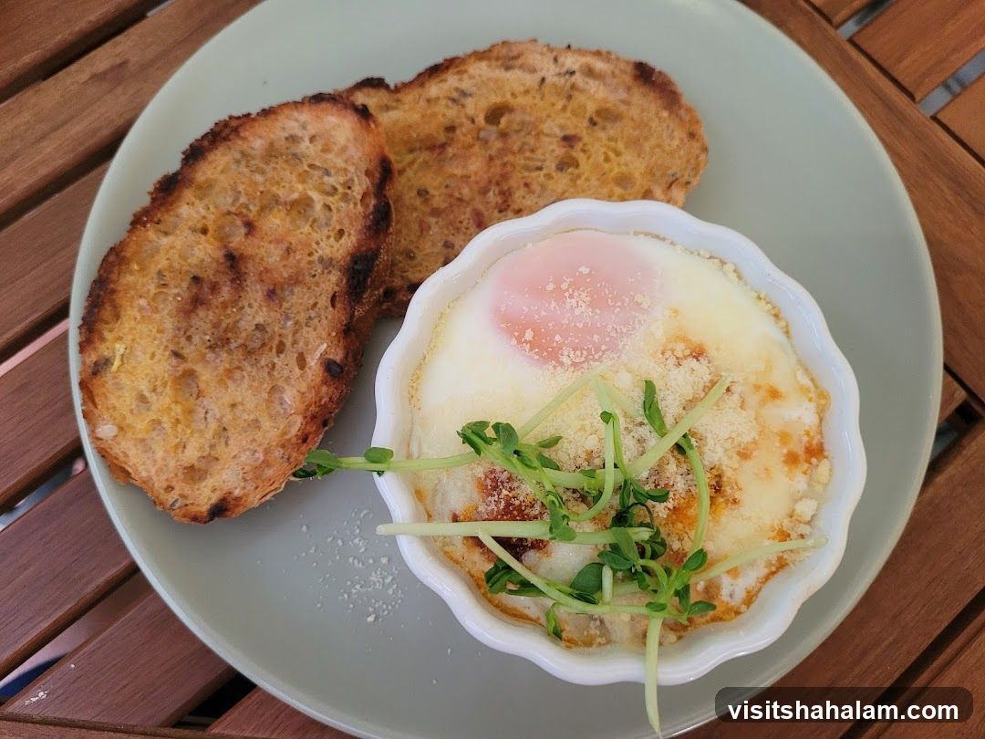 Baked Egg Dish with Toast