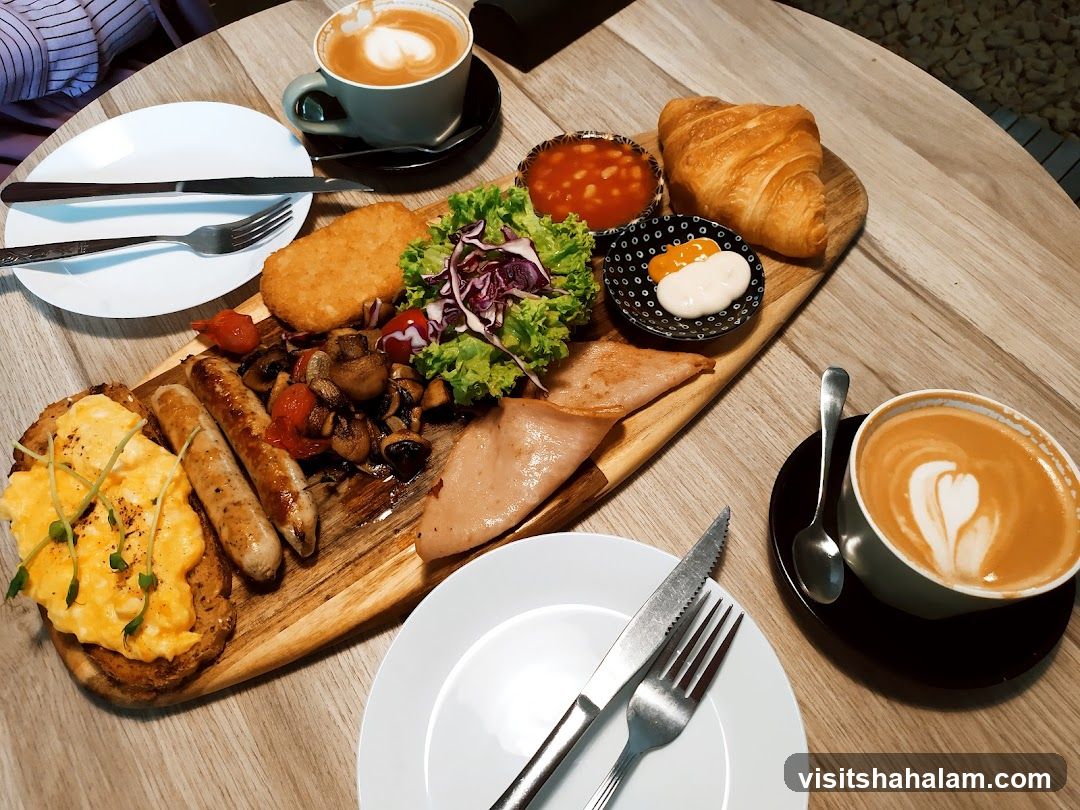 Hearty Breakfast Platter with Coffee