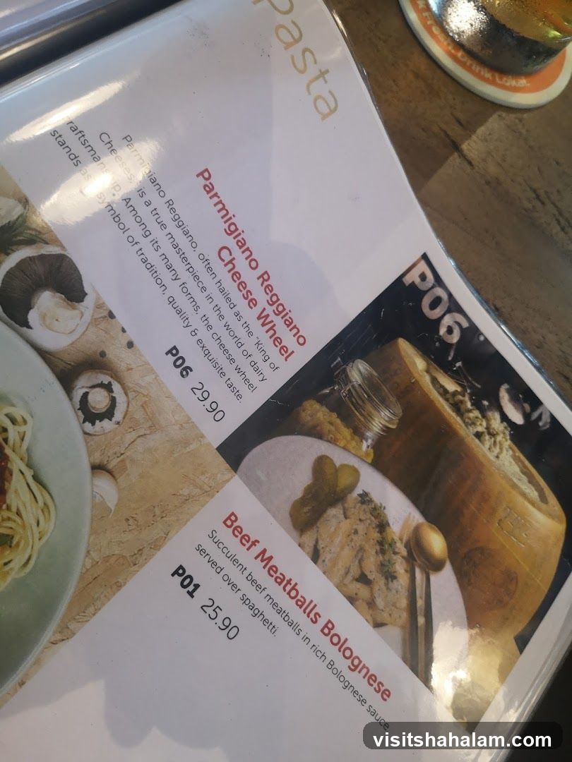 Pasta Menu