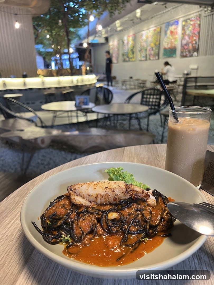 Squid Ink Pasta with Grilled Squid