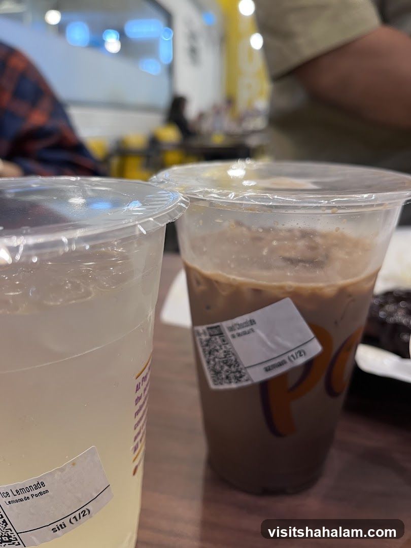 Two drinks on a table