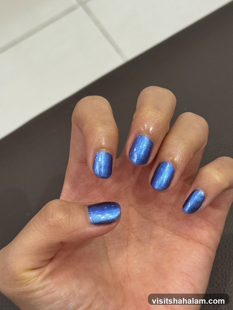 Blue Shimmer Nails
