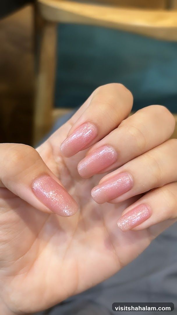 Sparkling Pink Nails