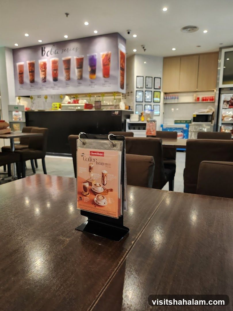 Cafe Interior with Boba and Coffee Menu