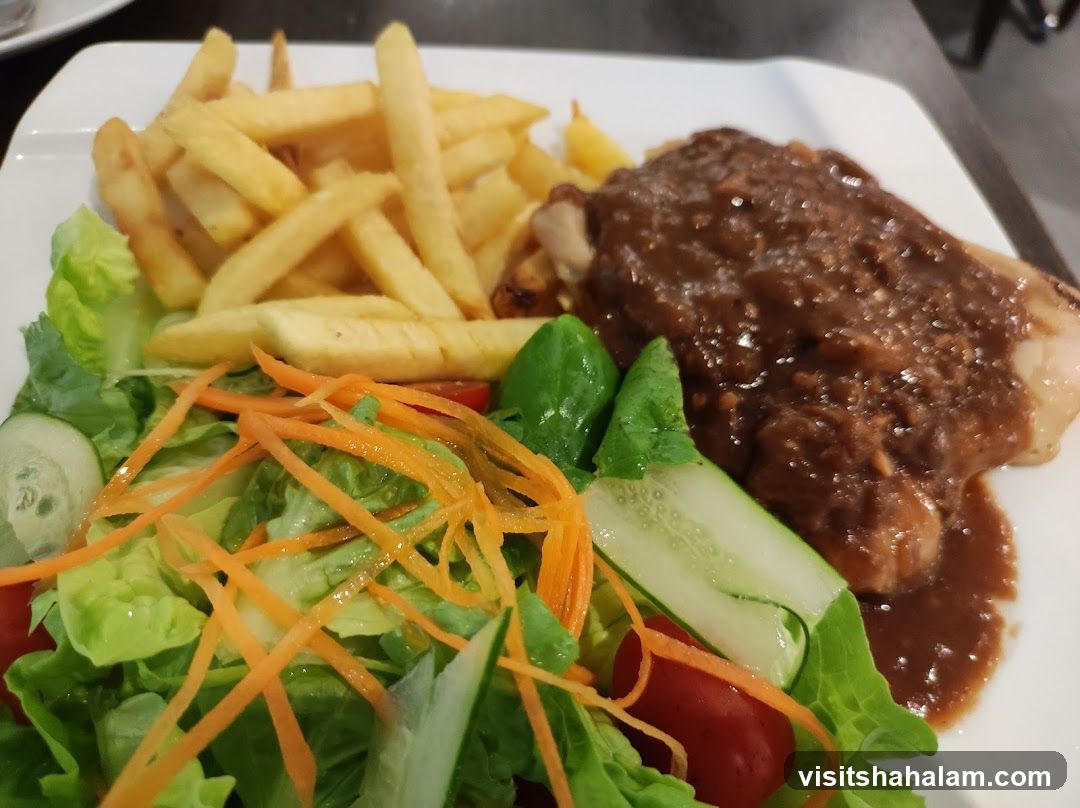 Steak with Fries and Salad