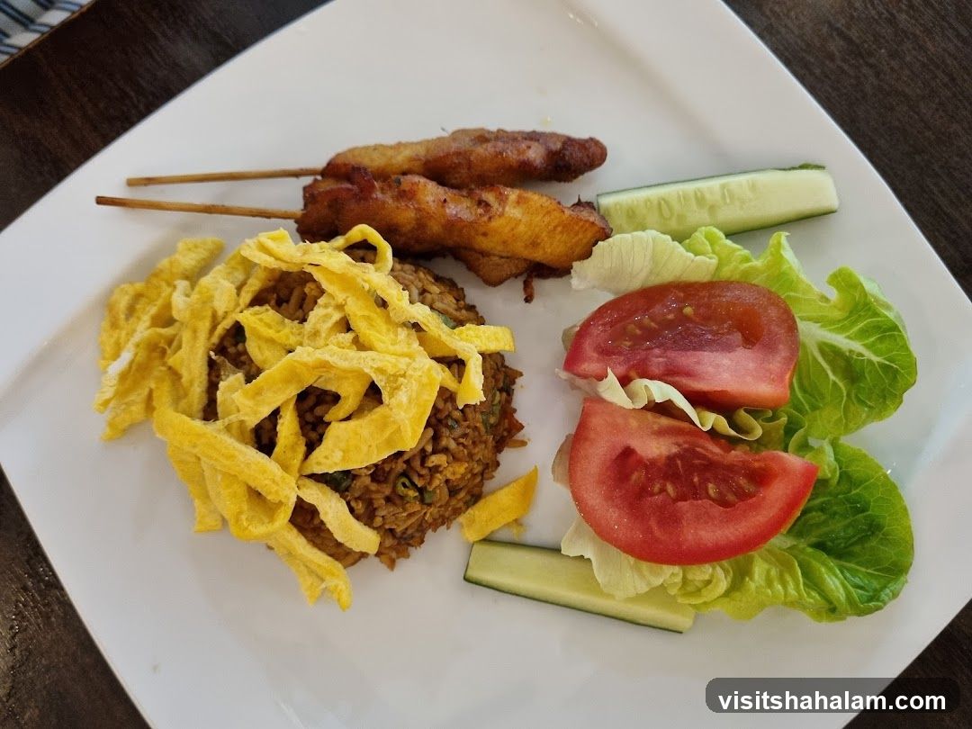 Fried Rice with Satay and Salad