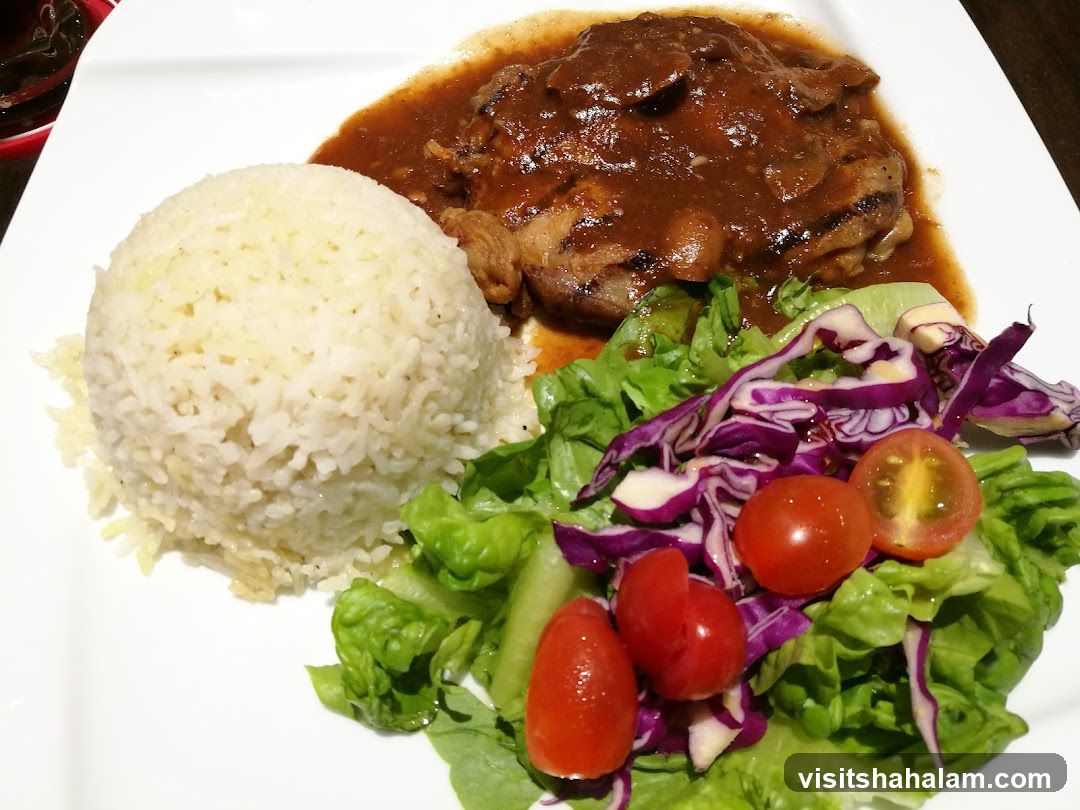 Chicken Chop with Rice and Salad