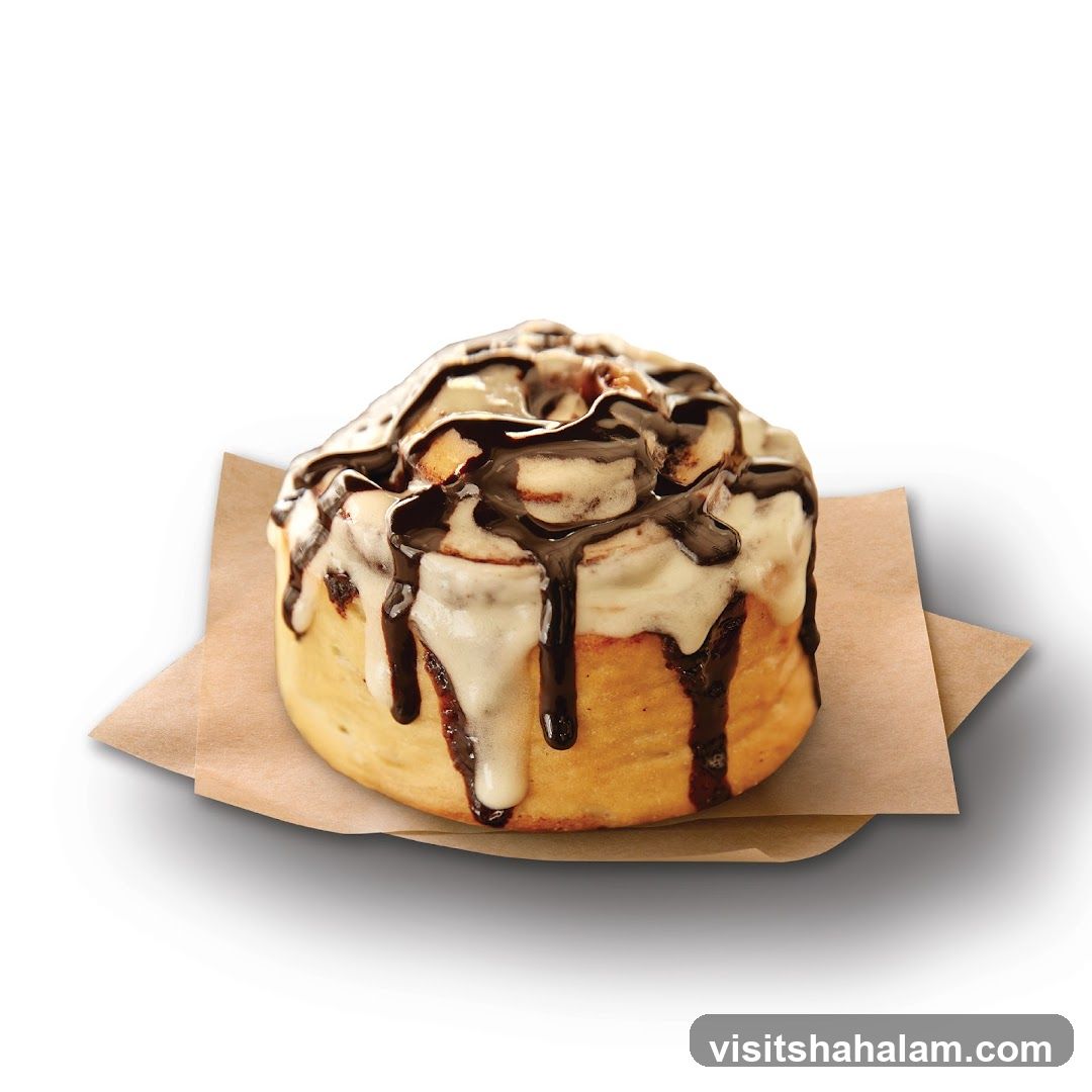 Chocolate Drizzled Cinnamon Roll