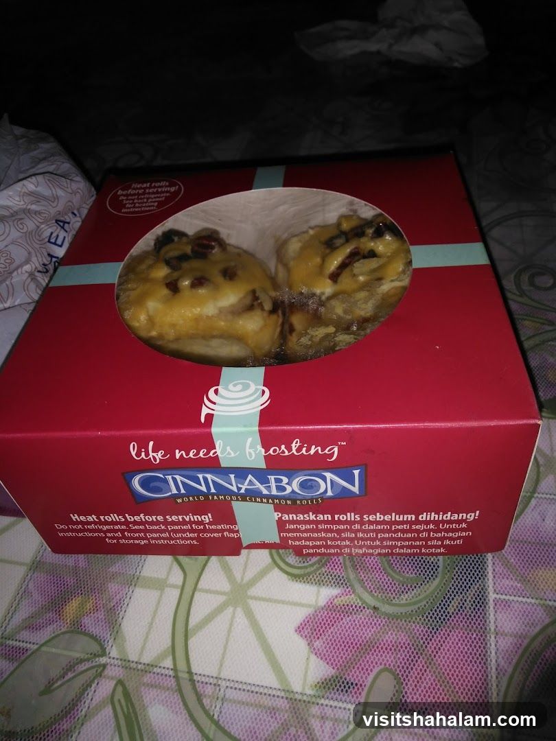 Cinnabon Box with Cinnamon Rolls