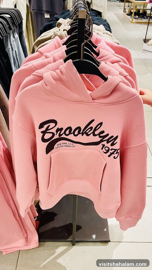 Pink Hoodie with Brooklyn Graphic