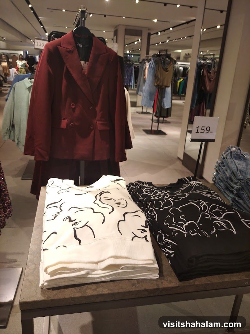 Clothing display in a store