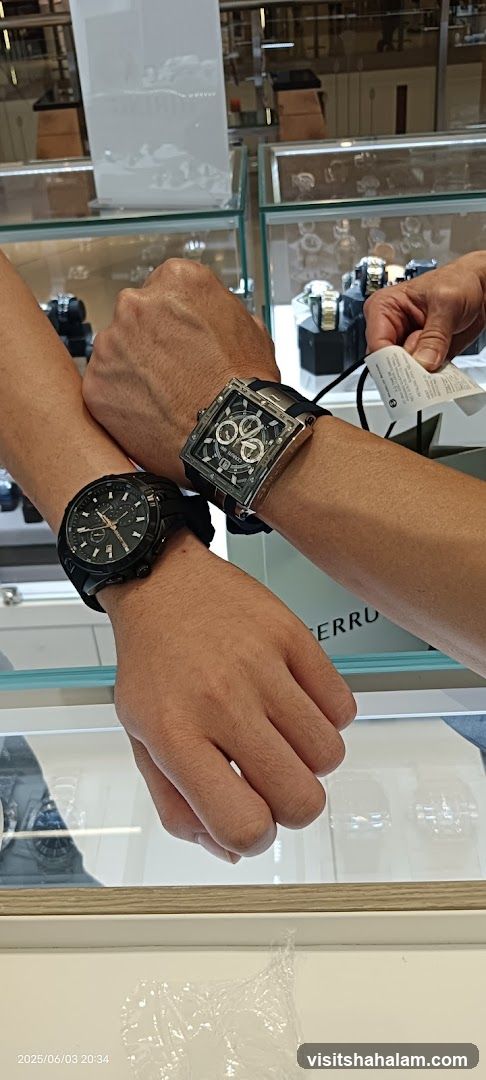 Two watches on display