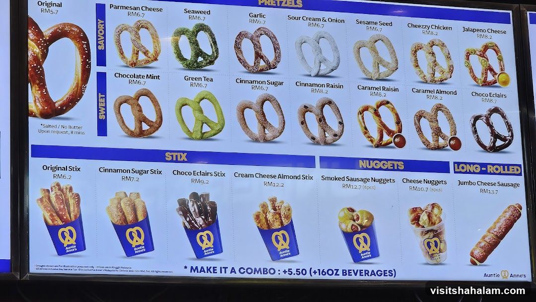 Auntie Anne's Pretzels Menu
