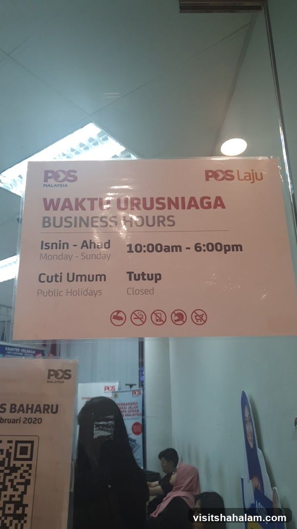 POS Malaysia Business Hours Sign