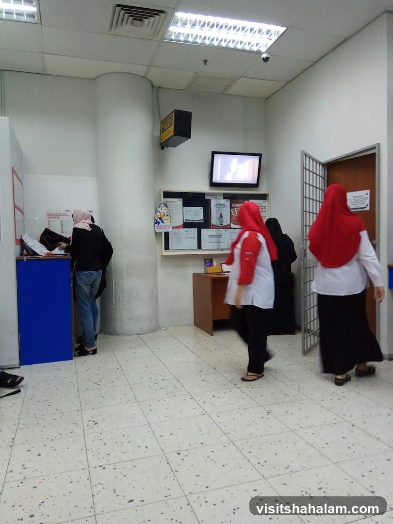 People at a service counter