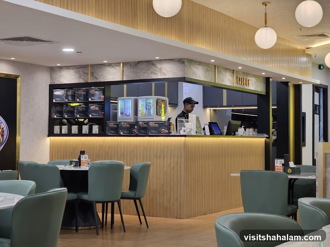 Restaurant Interior with Cashier Counter