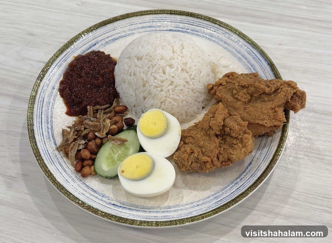 Nasi Lemak with Fried Chicken