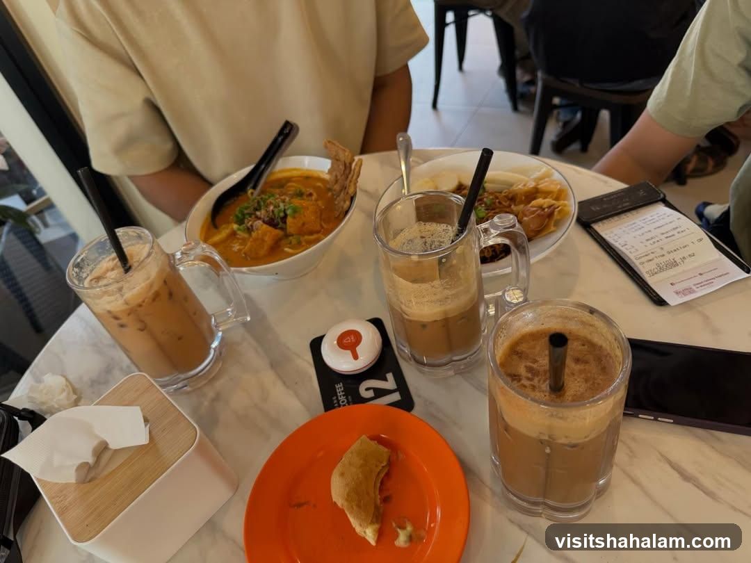 Table with food and drinks