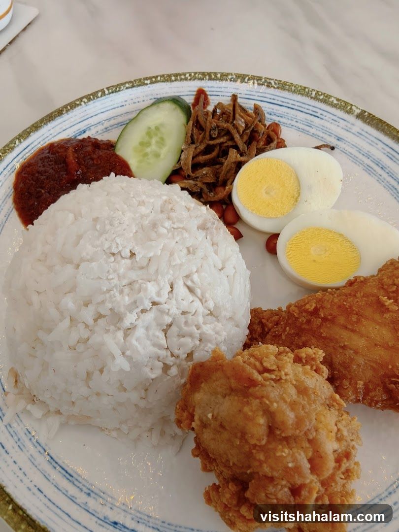Nasi Lemak with Fried Chicken
