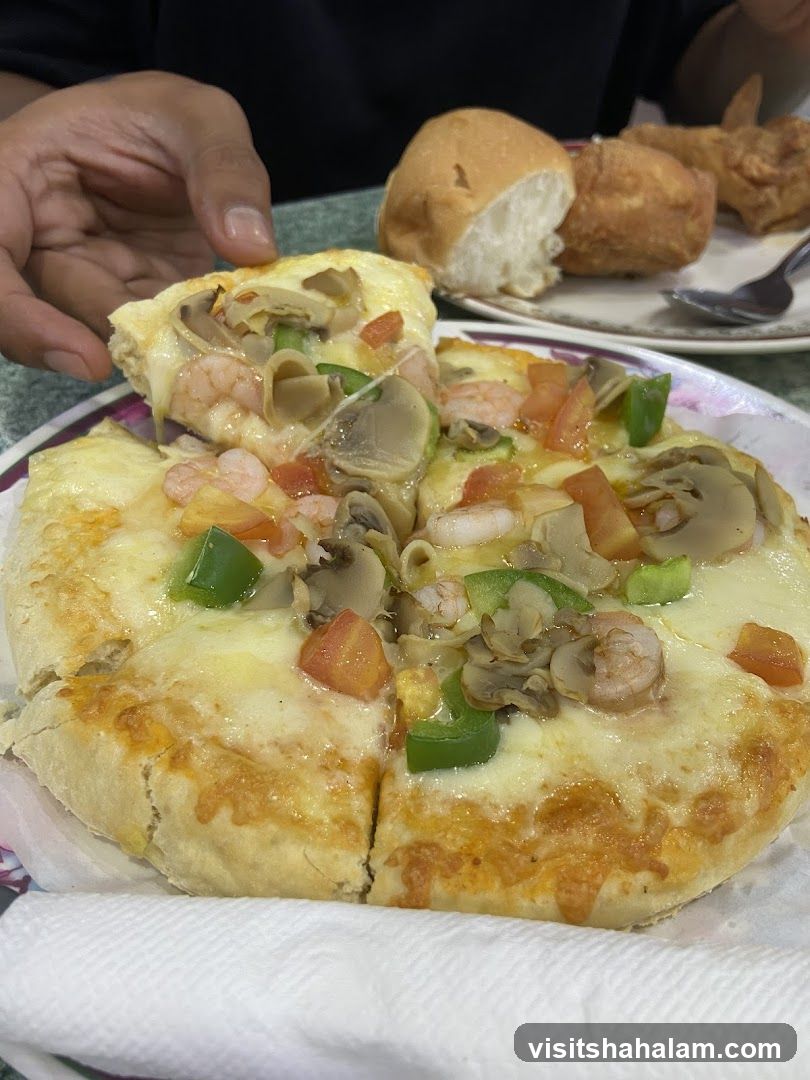 Seafood Pizza and Fried Chicken