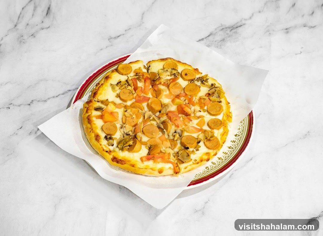 Pizza with Sausage and Mushrooms