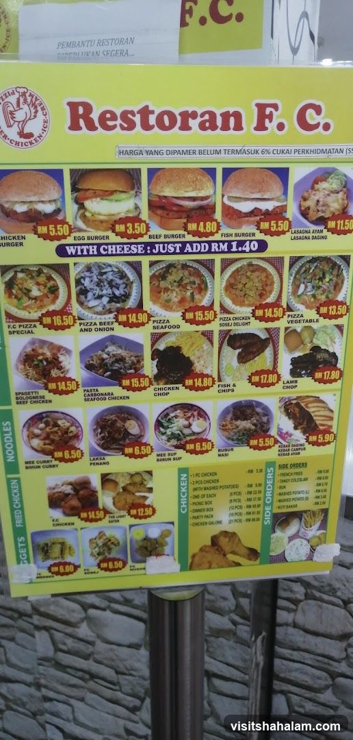 Restoran F.C. Menu