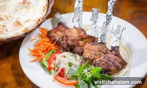 Lamb Chops with Salad and Naan