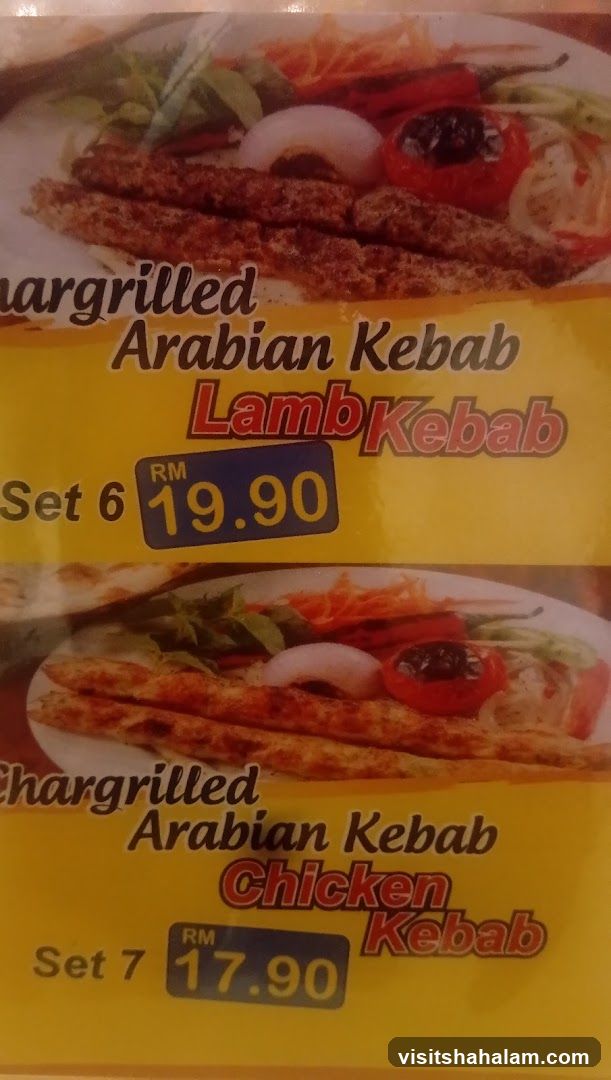 Arabian Kebab Menu