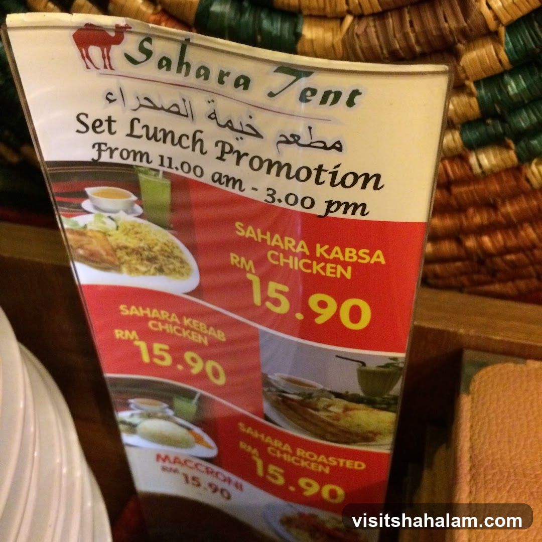 Sahara Tent Set Lunch Promotion