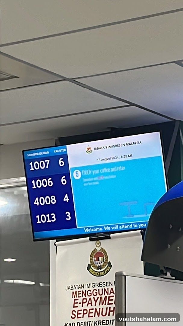 Immigration Department Queue Display