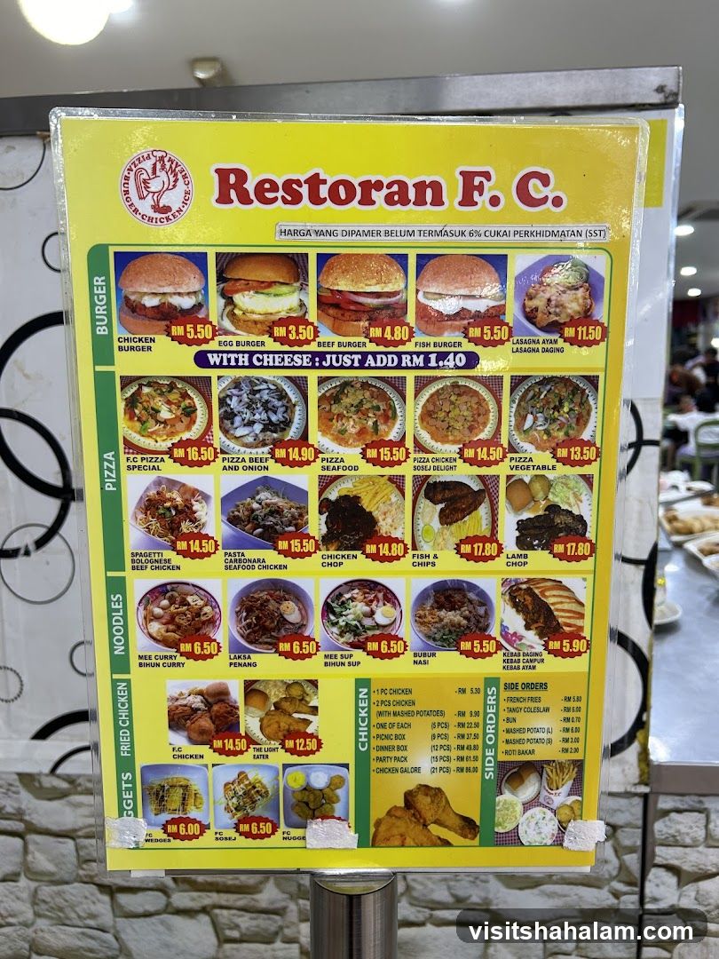 Restoran F. C. Menu