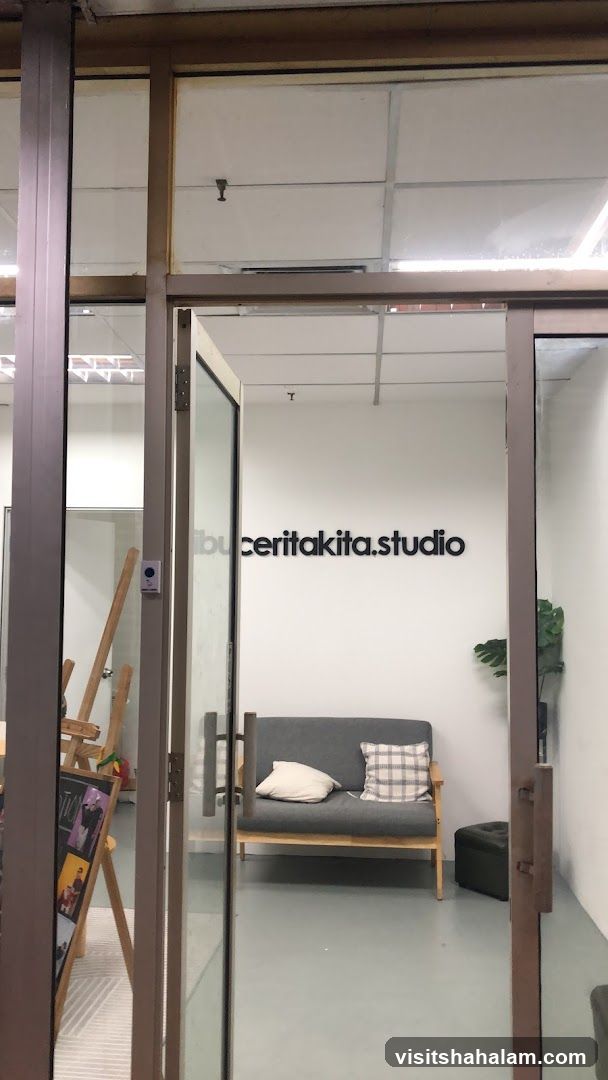 Studio Interior with Seating and Art Easels