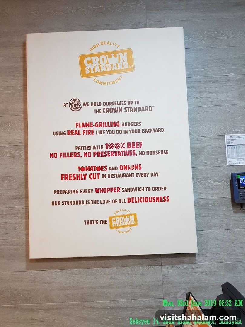 Burger King Crown Standard Commitment Sign