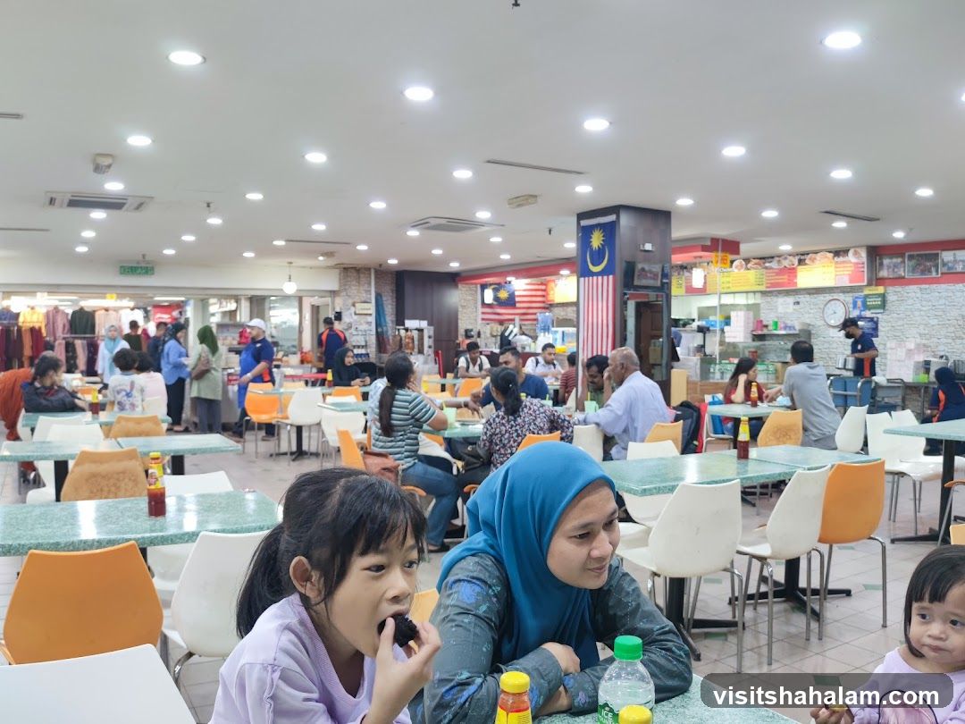 Food court with diners