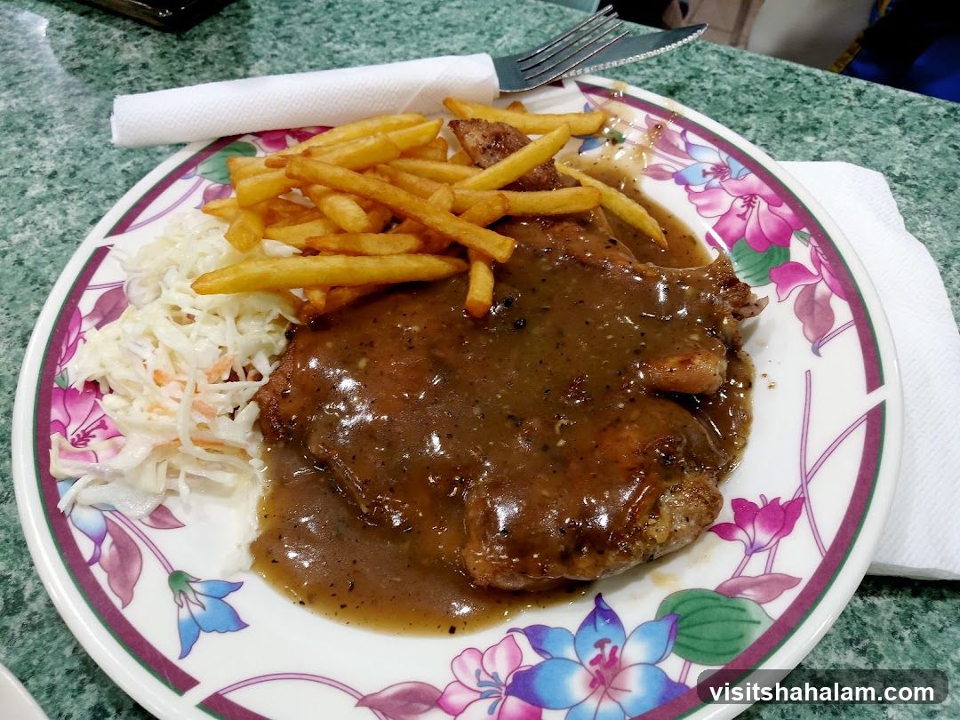 Steak with Fries and Coleslaw
