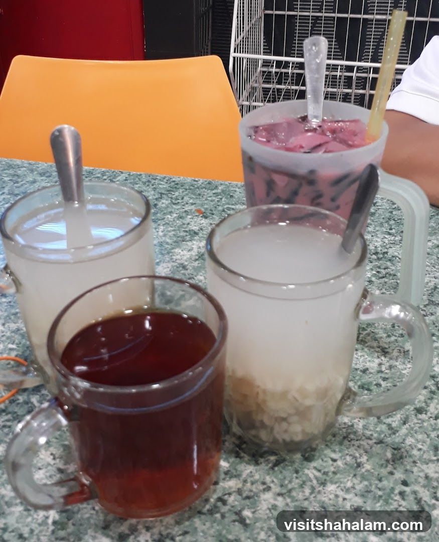 Four drinks on a table