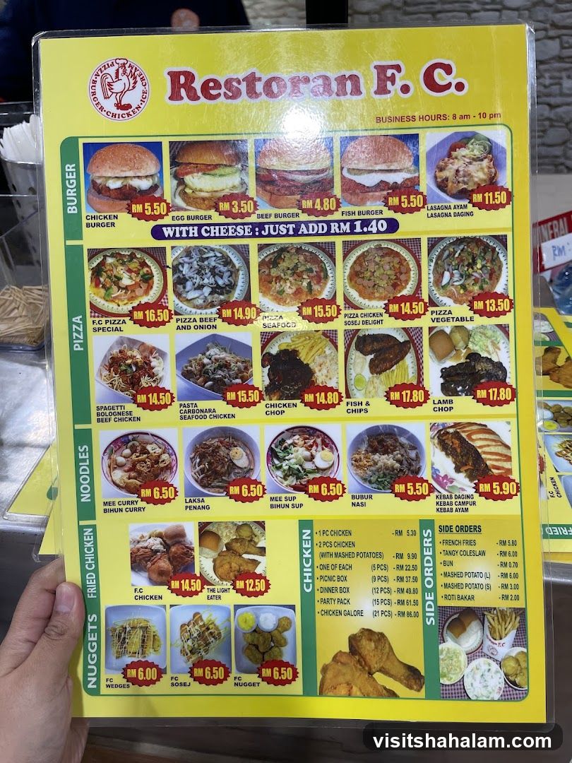 Restoran F. C. Menu