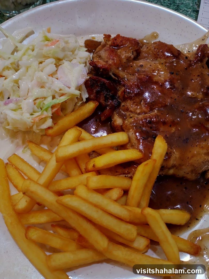 Chicken Chop with Fries and Coleslaw