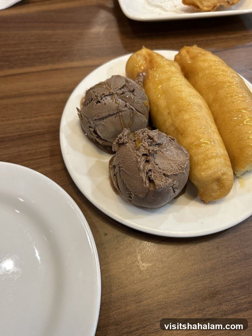 Chocolate Ice Cream with Fried Dough