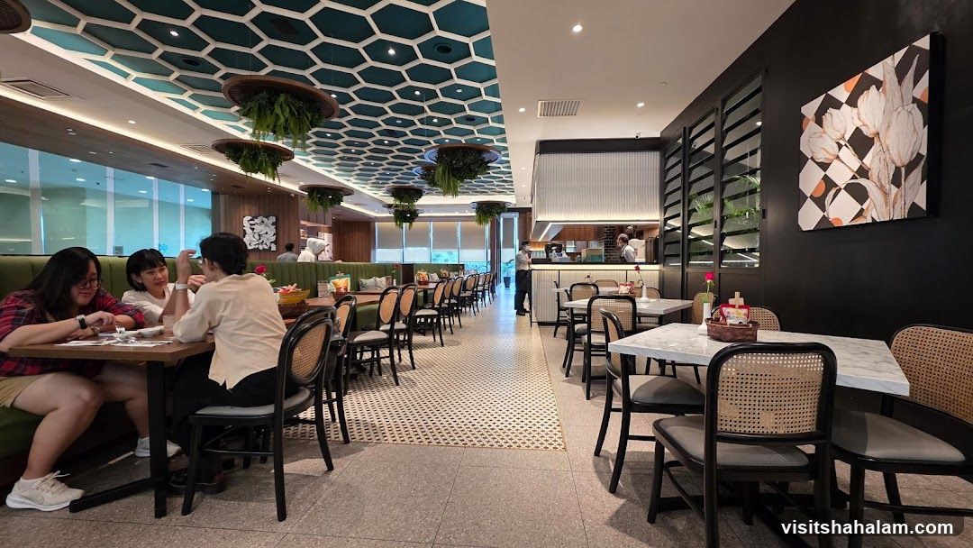 Restaurant Interior with Patrons