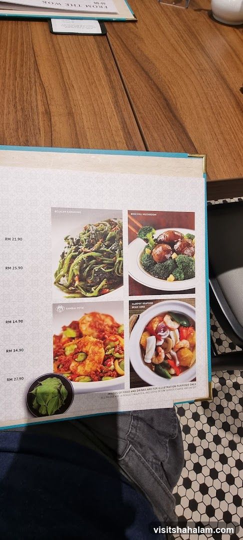 Menu from the Wok