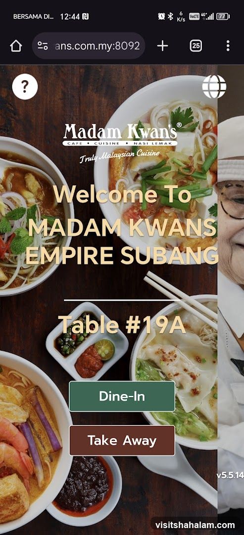 Madam Kwan's Empire Subang Welcome Page