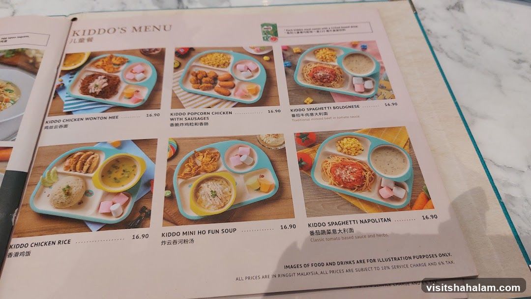Kiddo's Menu