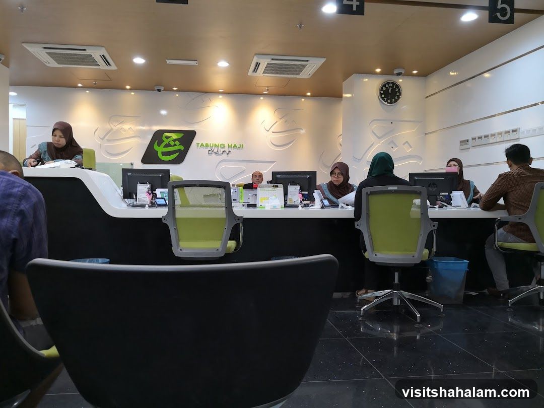 Bank Interior with Staff and Customers
