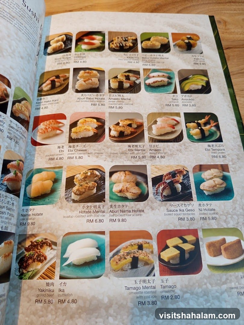 Sushi Menu