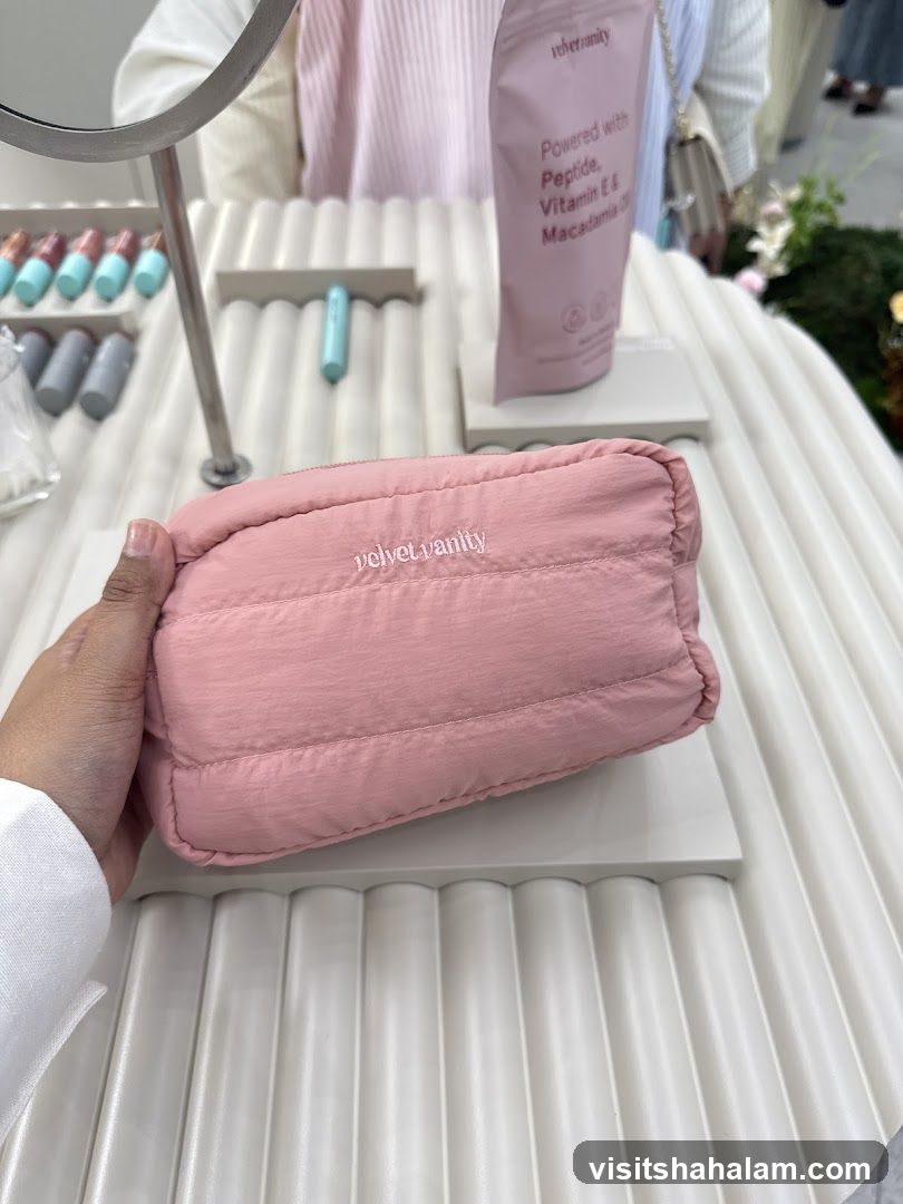 Pink Pouch with Embroidered Logo