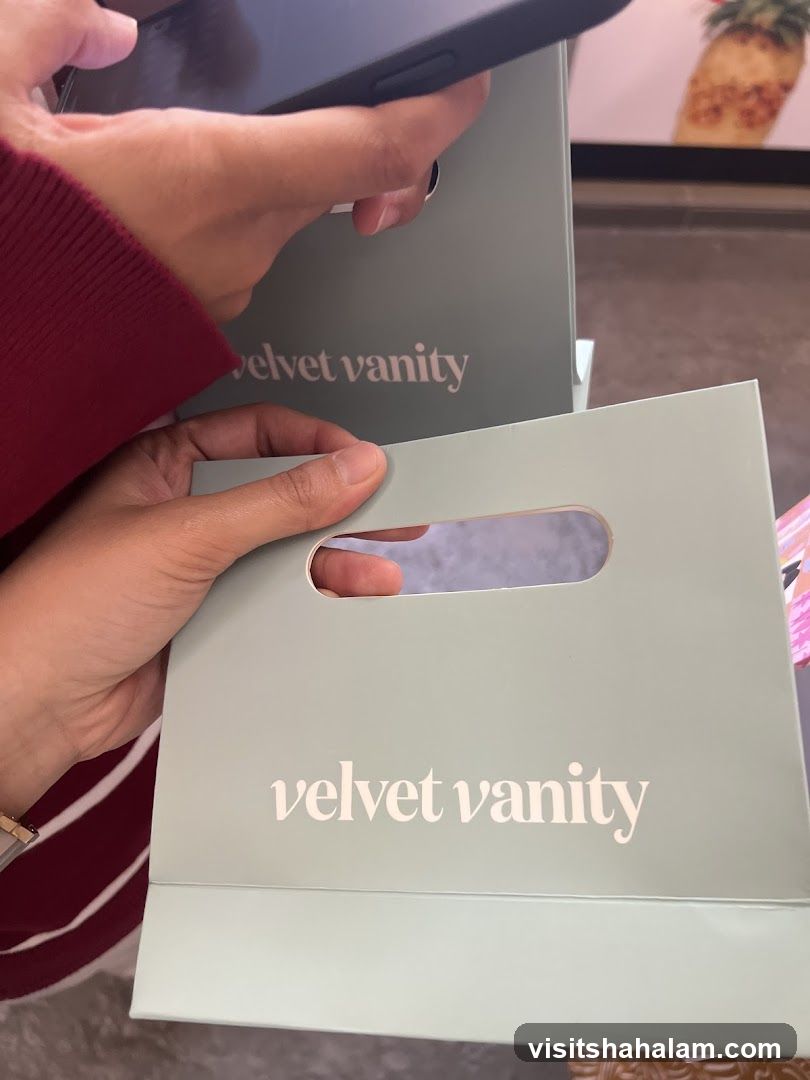 Velvet Vanity Shopping Bags