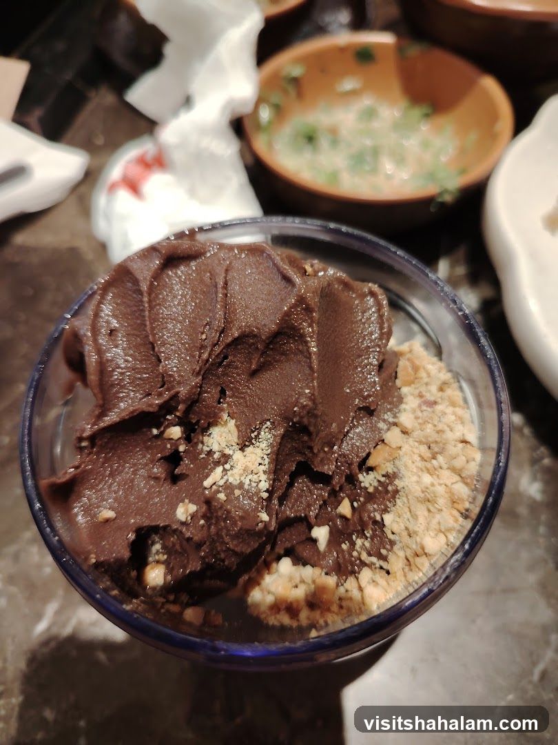 Chocolate dessert with nuts