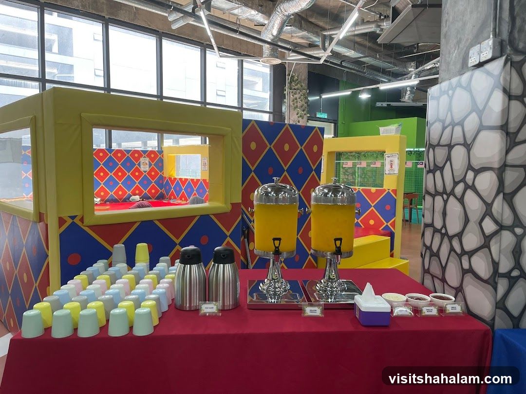 Beverage Station at an Indoor Play Area
